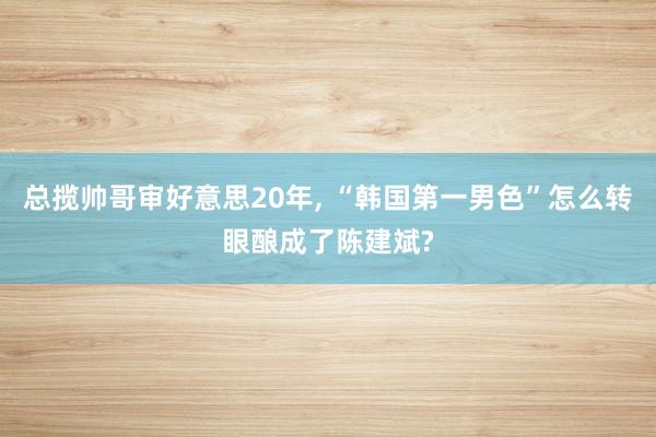 总揽帅哥审好意思20年, “韩国第一男色”怎么转眼酿成了陈建斌?
