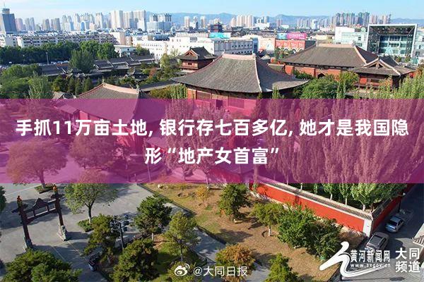手抓11万亩土地, 银行存七百多亿, 她才是我国隐形“地产女首富”