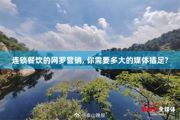 连锁餐饮的网罗营销, 你需要多大的媒体插足?