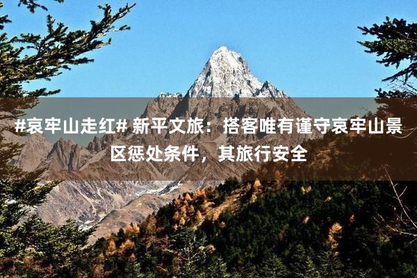#哀牢山走红# 新平文旅：搭客唯有谨守哀牢山景区惩处条件，其旅行安全