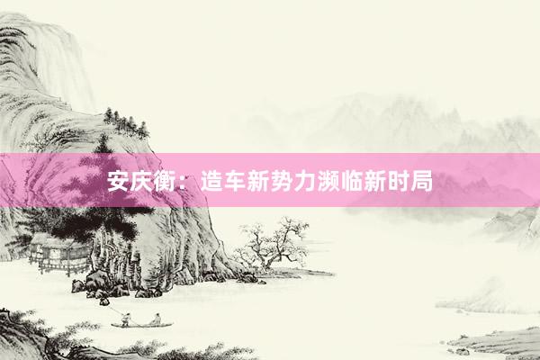安庆衡：造车新势力濒临新时局